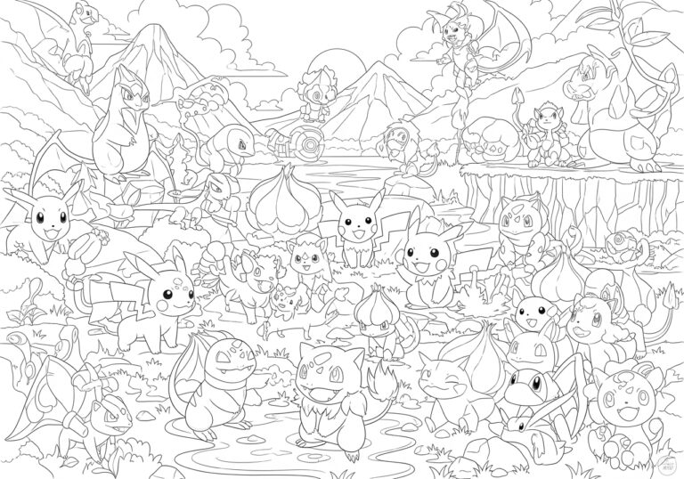 Original 150 Pokémon Coloring Page Original 150 Pokémon Coloring Page