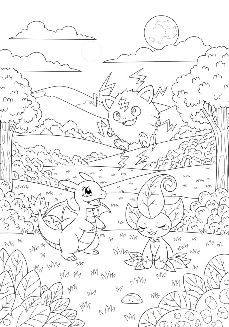 Original Pokémon Coloring Page to Print Out and Color Original Pokémon Coloring Page to Print Out and Color