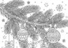 Ornament Garland on Pine Branch Coloring Page
