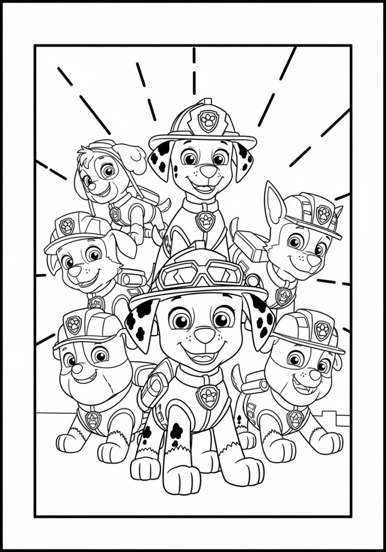 Paw Patrol A4 Colouring Page