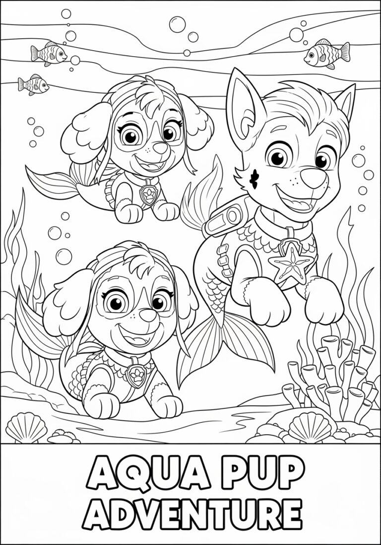 Paw Patrol Aqua Pups Coloring Page Paw Patrol Aqua Pups Coloring Page