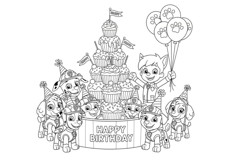 Paw Patrol Birthday Coloring Page Paw Patrol Birthday Coloring Page
