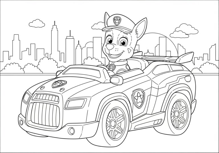 Paw Patrol Car Coloring Page Paw Patrol Car Coloring Page