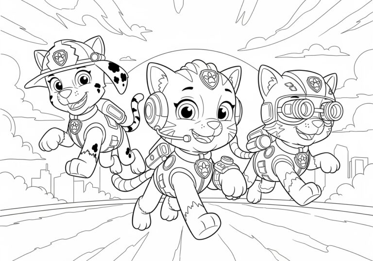 Paw Patrol Cat Pack Coloring Page