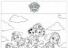 Paw Patrol Coloring Page Featuring All Pups