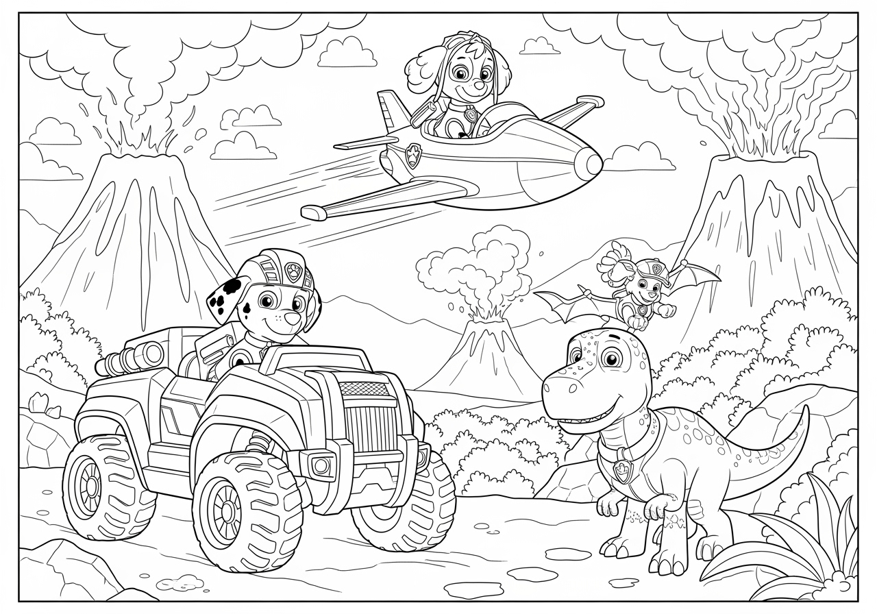 Paw Patrol Dino Malseite F r Abenteuerspa 