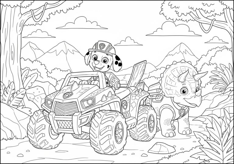 Paw Patrol Dino Rescue Coloring Page Paw Patrol Dino Rescue Coloring Page