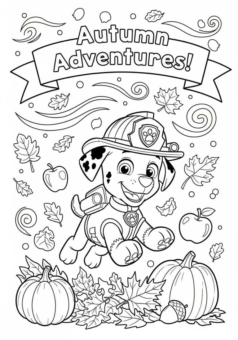 Paw Patrol Fall Coloring Page