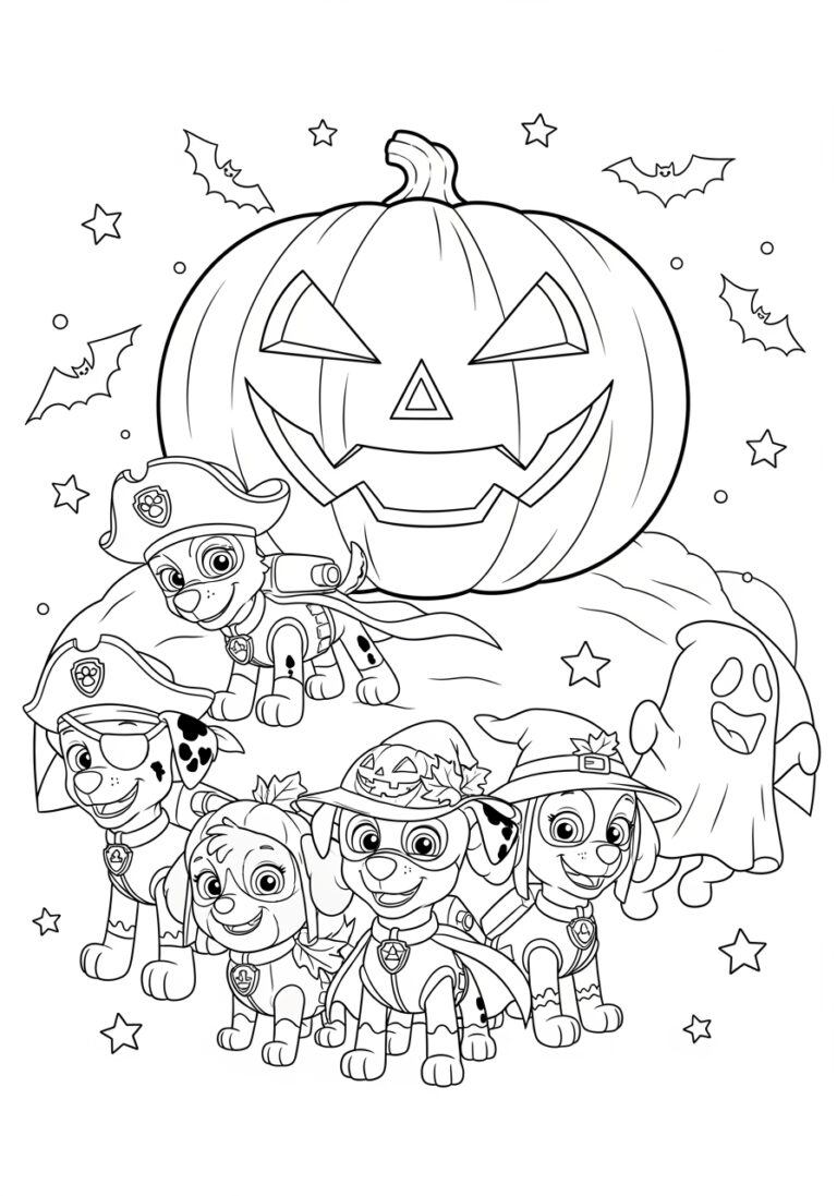 Paw Patrol Halloween Color Page Paw Patrol Halloween Color Page