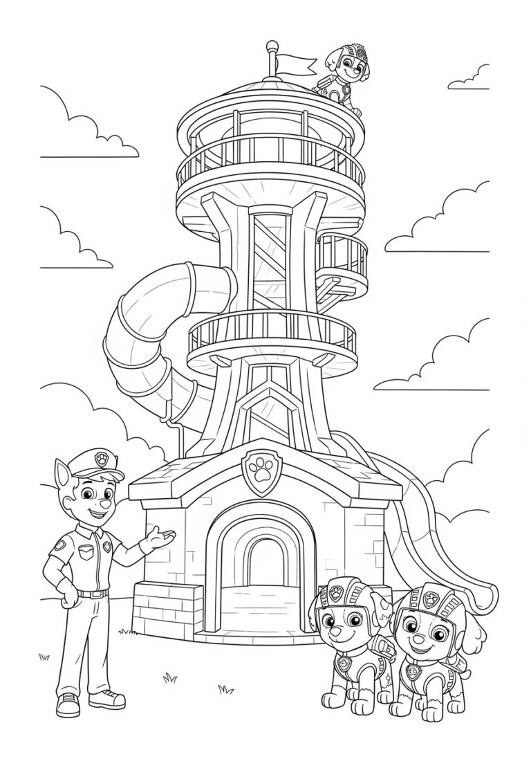 Paw Patrol House Coloring Page Paw Patrol House Coloring Page
