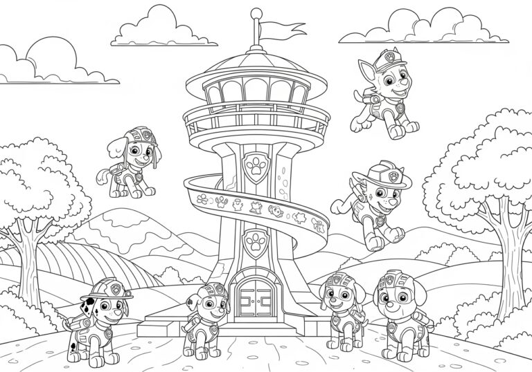 Paw Patrol Lookout Tower Coloring Page Paw Patrol Lookout Tower Coloring Page