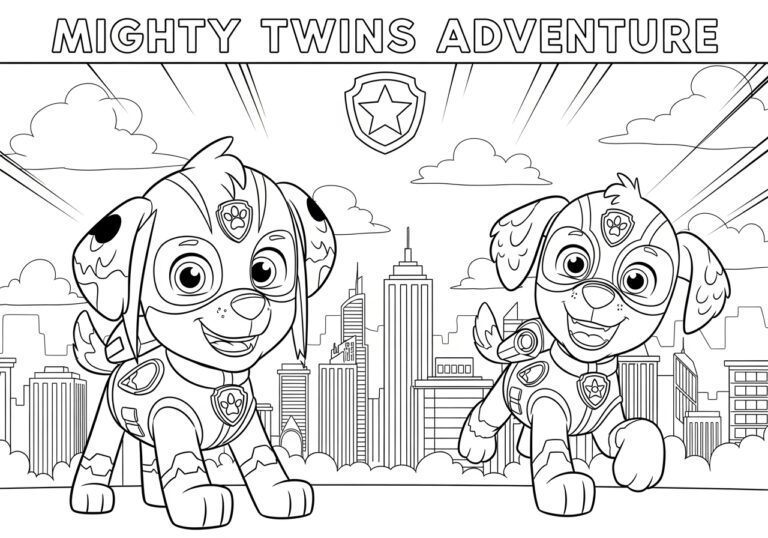 Paw Patrol Mighty Twins Coloring Page