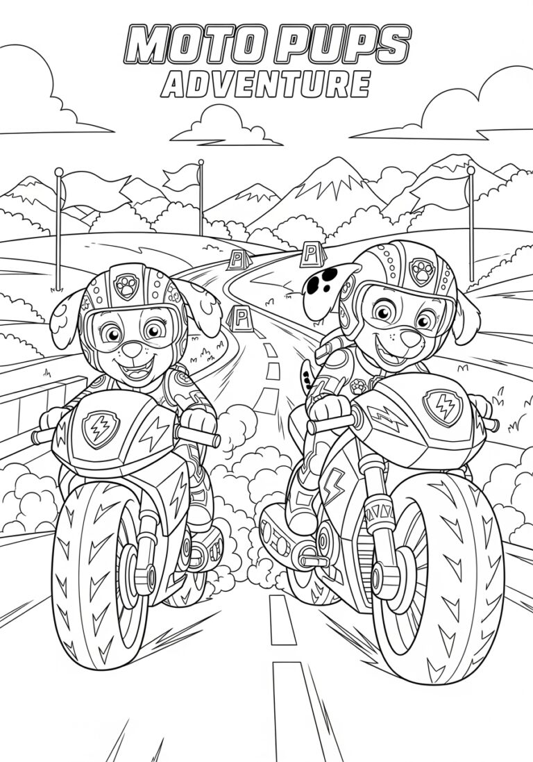 Paw Patrol Moto Pup Coloring Page Paw Patrol Moto Pup Coloring Page