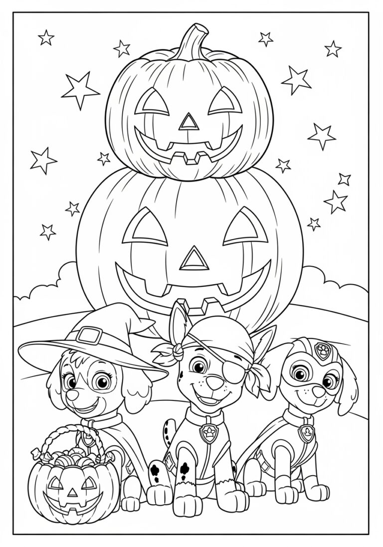Paw Patrol Pumpkin Coloring Page Paw Patrol Pumpkin Coloring Page