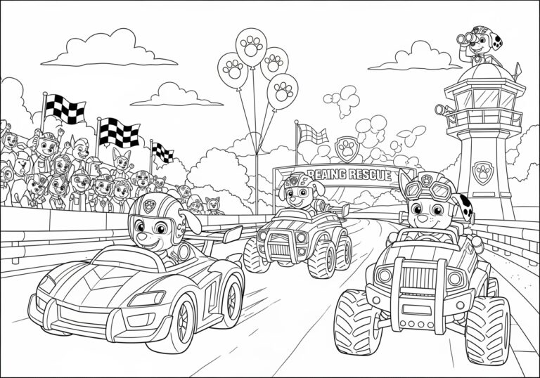 Paw Patrol Ready Race Rescue Coloring Page Paw Patrol Ready Race Rescue Coloring Page