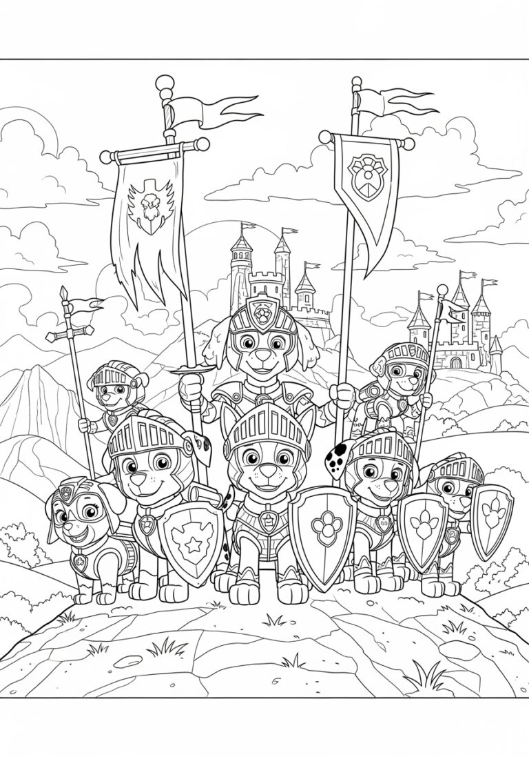 Paw Patrol Rescue Knights Coloring Page Paw Patrol Rescue Knights Coloring Page