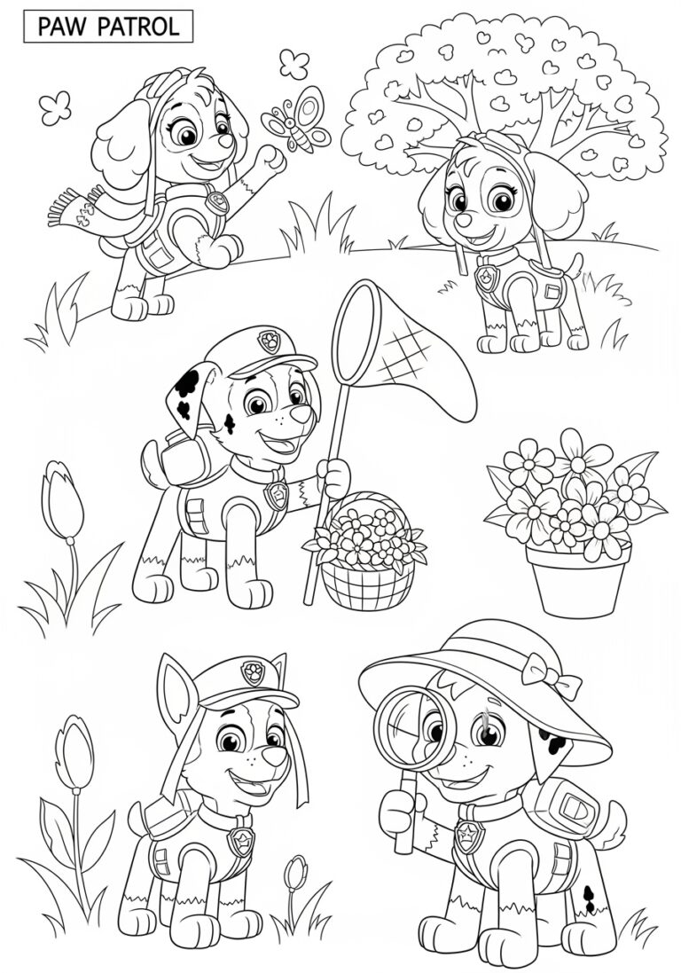 Paw Patrol Spring Coloring Page Paw Patrol Spring Coloring Page