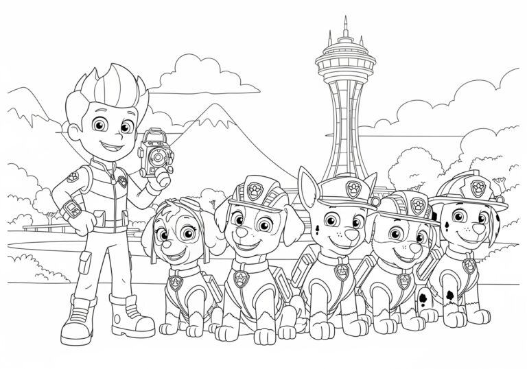 Paw Patrol Team Coloring Page