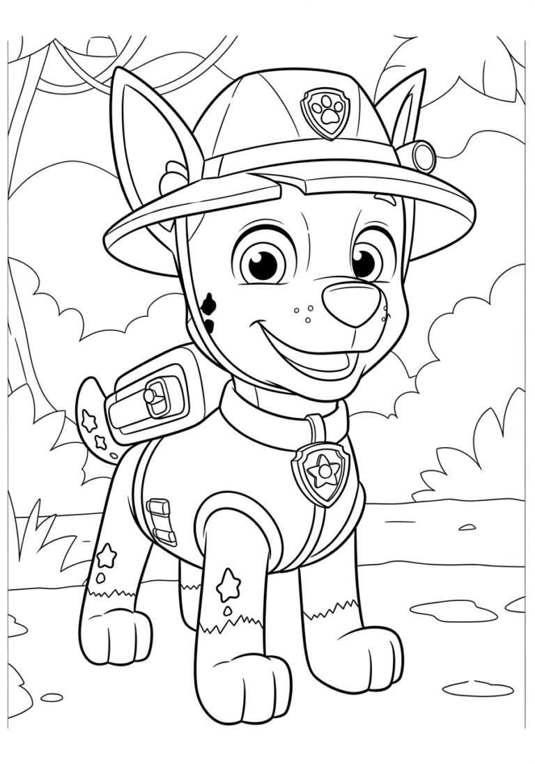 Paw Patrol Tracker Coloring Page Paw Patrol Tracker Coloring Page