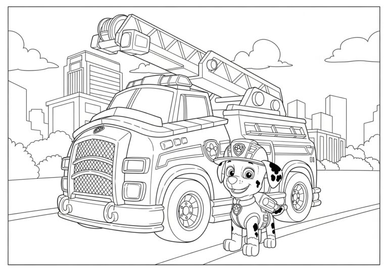 Paw Patrol Truck Coloring Page Paw Patrol Truck Coloring Page