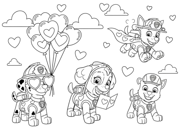 Paw Patrol Valentine’s Day Coloring Page Paw Patrol Valentine’s Day Coloring Page