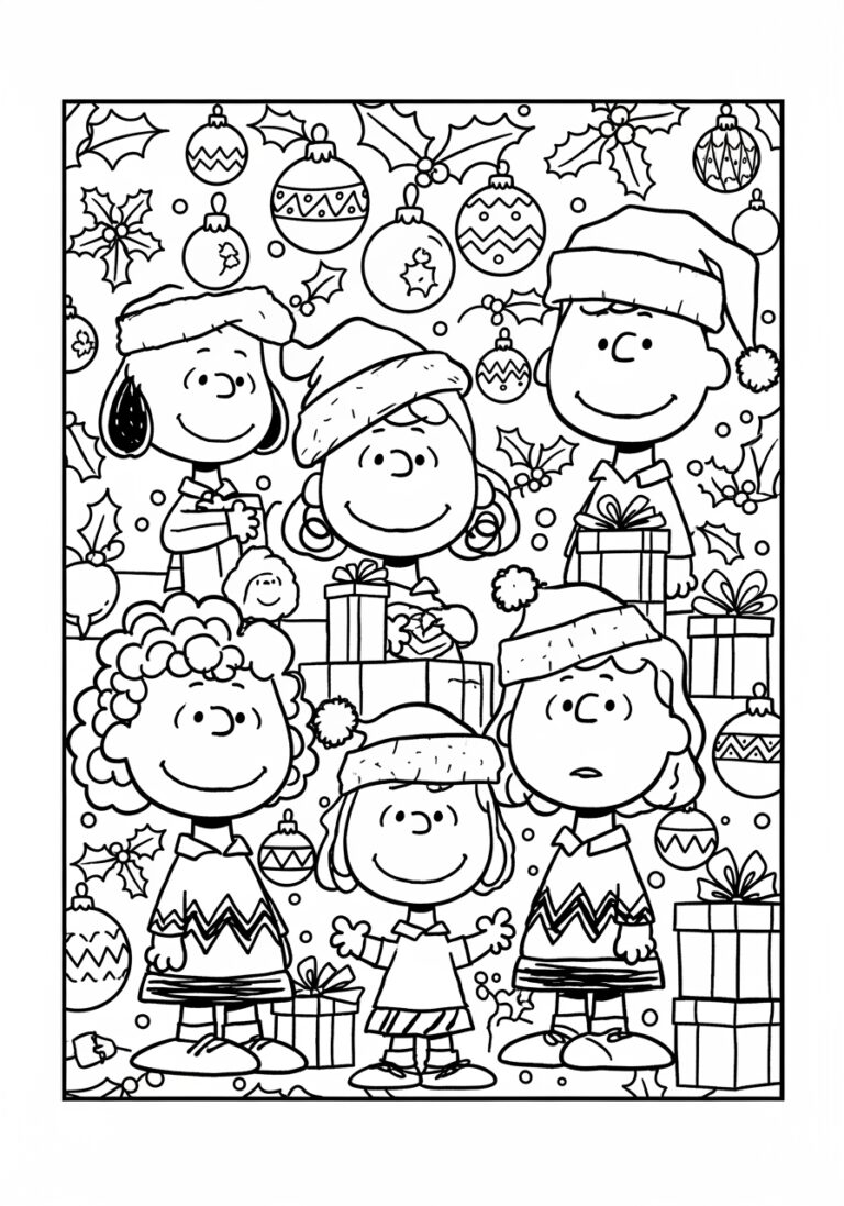 Peanuts Christmas Coloring Page Peanuts Christmas Coloring Page