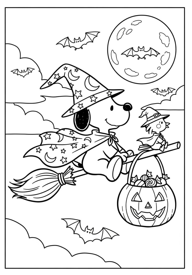 Peanuts Halloween Coloring Page to Print Out and Color Peanuts Halloween Coloring Page to Print Out and Color