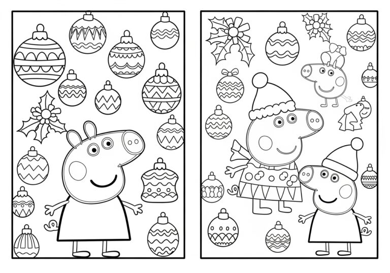 Peppa Christmas Coloring Page Peppa Christmas Coloring Page