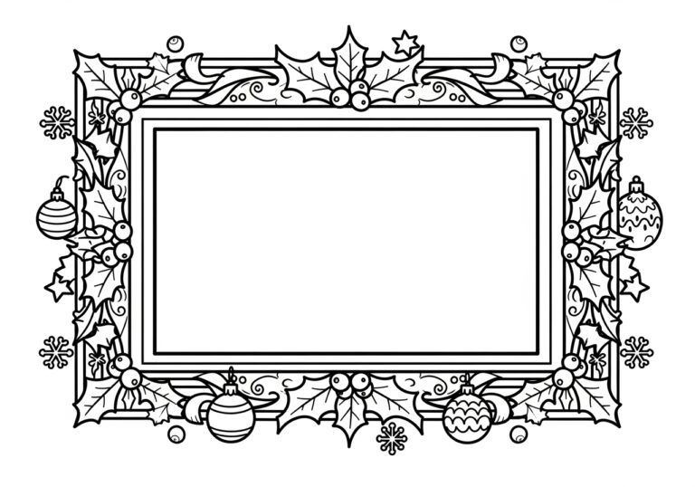 Photo Frame Ornament Coloring Page Photo Frame Ornament Coloring Page