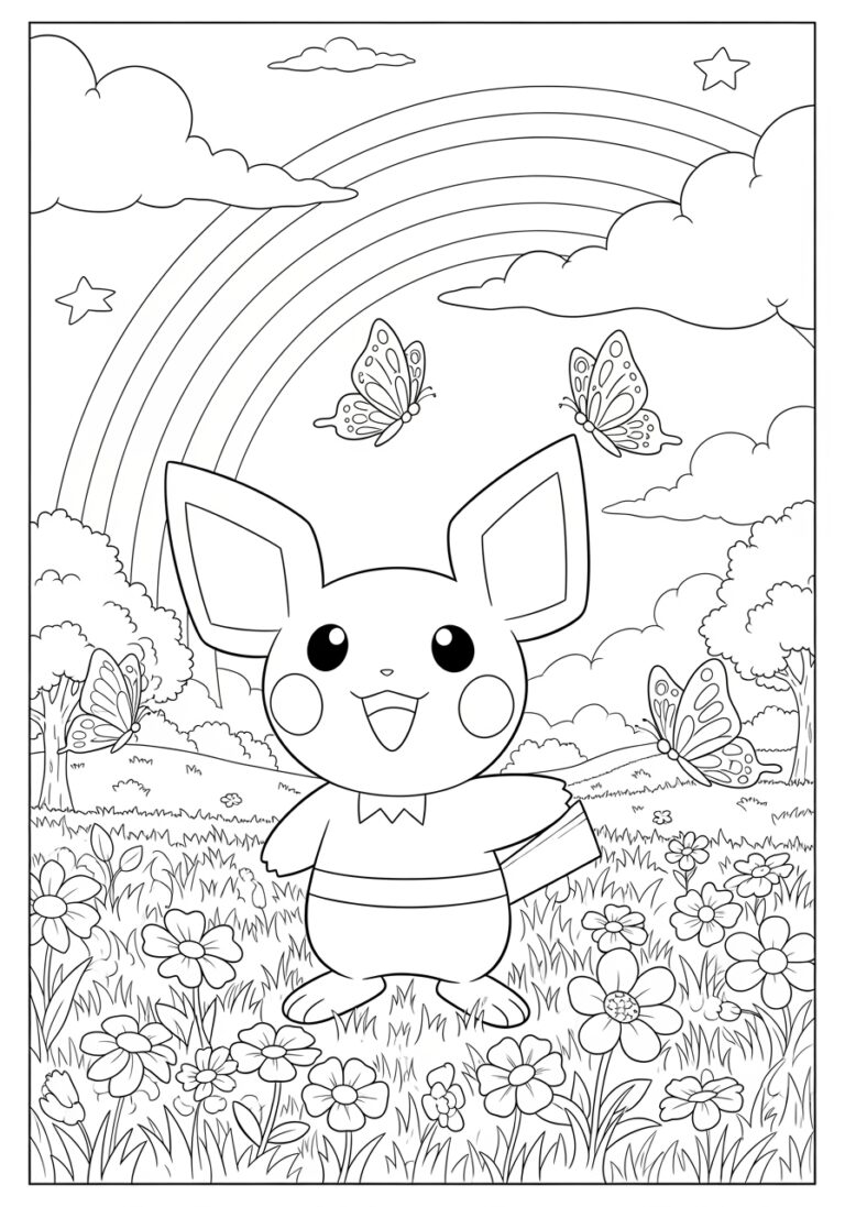 Pichu Coloring Page to Print Out and Color Pichu Coloring Page to Print Out and Color