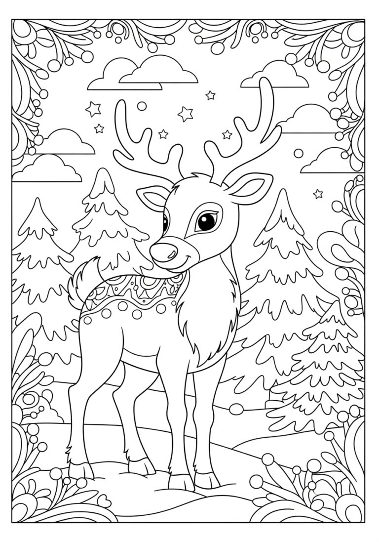 Picture of a Reindeer to Color Picture of a Reindeer to Color