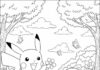 Pikachu and Squirtle Coloring Page to Print Out and Color