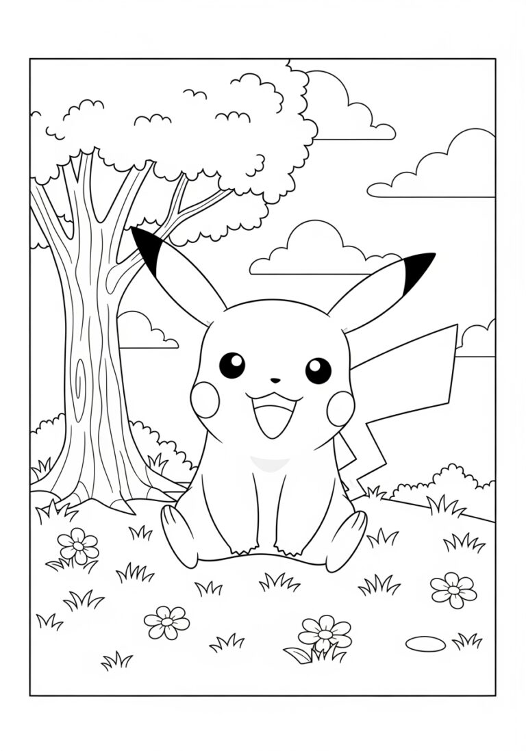 Pikachu Coloring Image to Print Out and Color