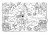 Pirate Rudolph with Treasure Map Coloring Page