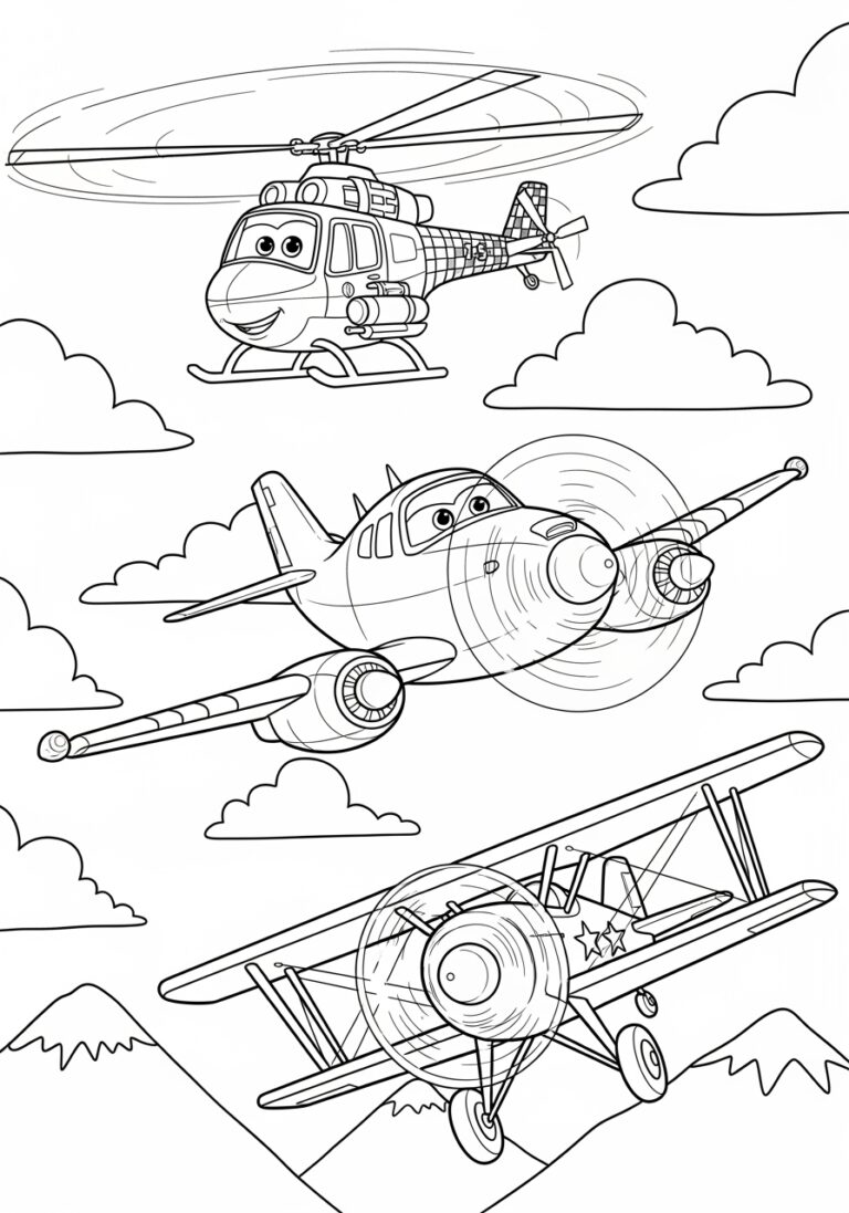 Pixar Plane to Print Out and Color