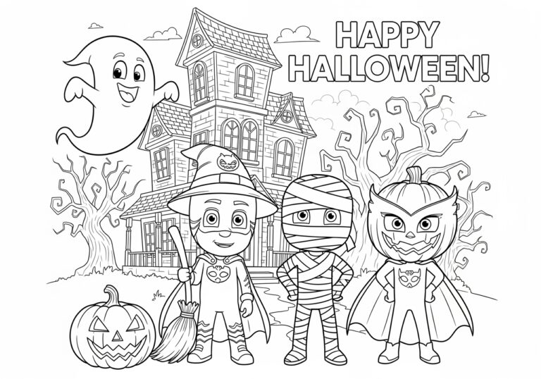 PJ Mask Halloween Coloring Page PJ Mask Halloween Coloring Page