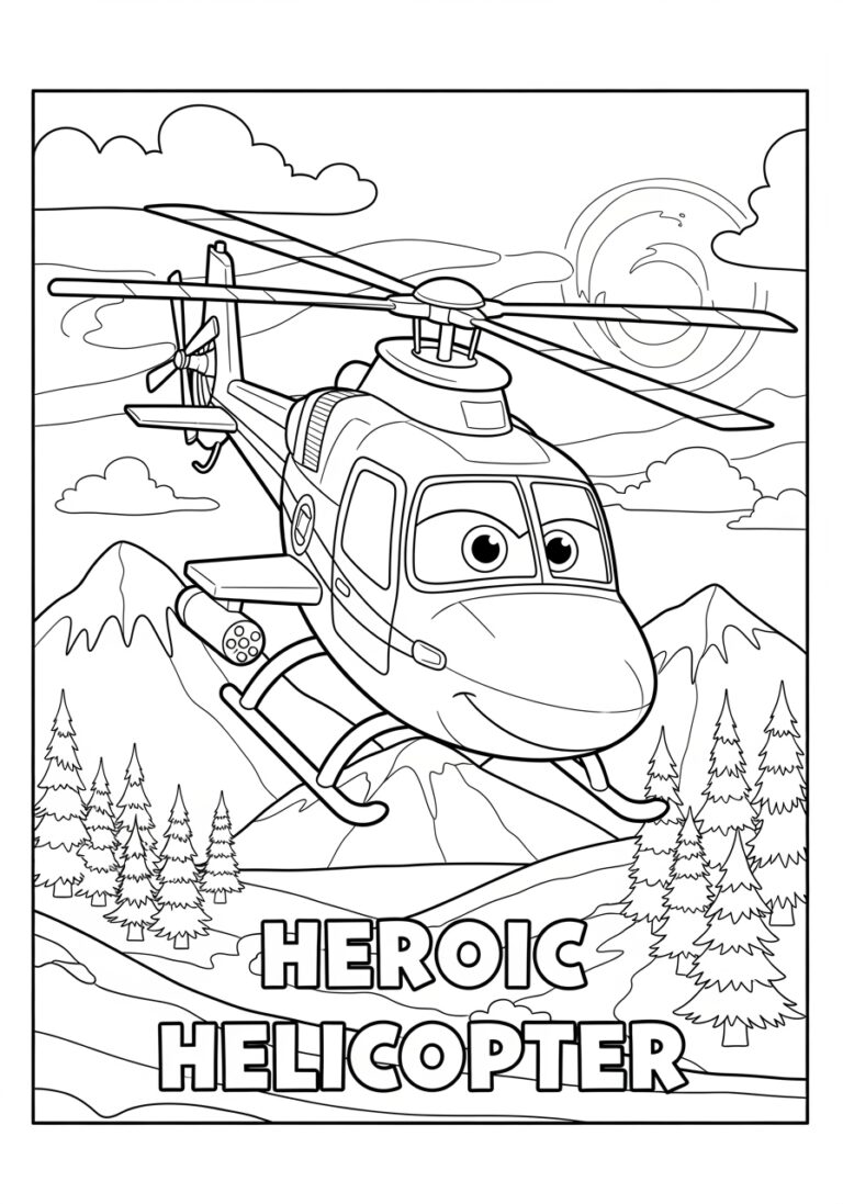 Plane Fire and Rescue Coloring Page