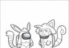 Pokemon Among Us Coloring Page to Print and Enjoy
