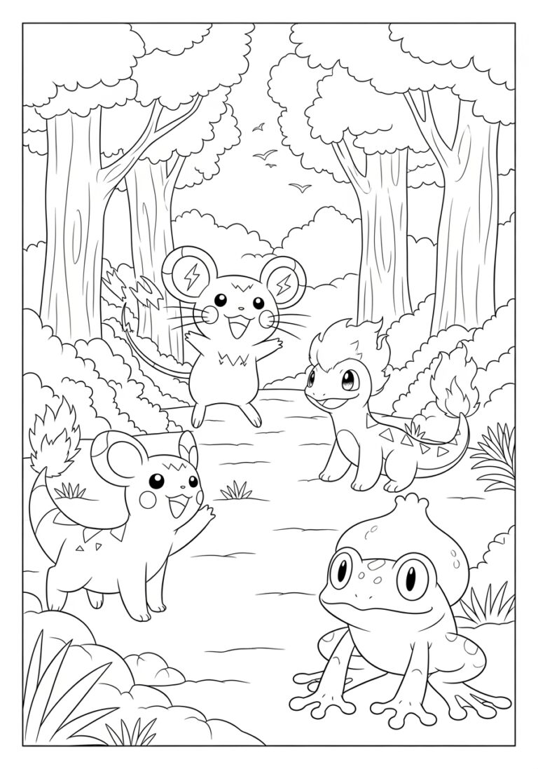Pokemon Cartoon Coloring Page to Print Out and Color
