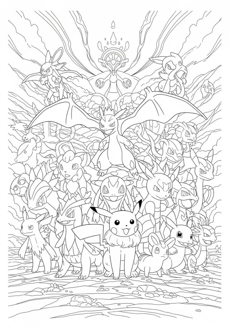 Pokemon Coloring Poster to Print Out and Color Pokemon Coloring Poster to Print Out and Color