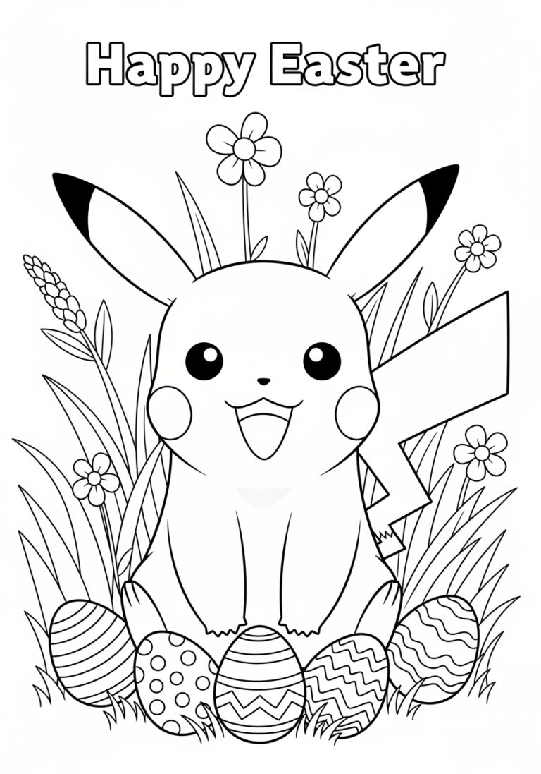 Pokémon Easter Coloring Page