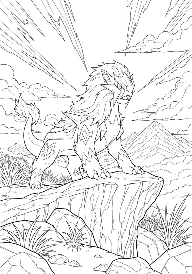 Pokemon Entei Coloring Page to Print Out and Color Pokemon Entei Coloring Page to Print Out and Color