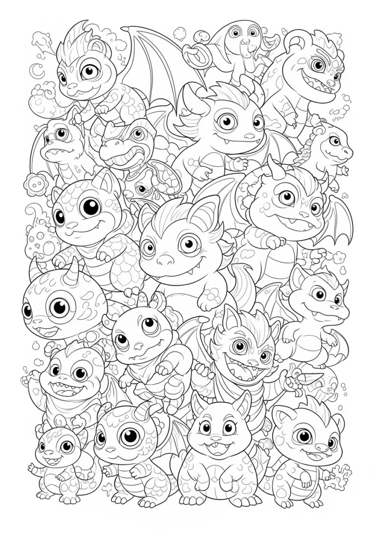 Pokemon Group Coloring Page