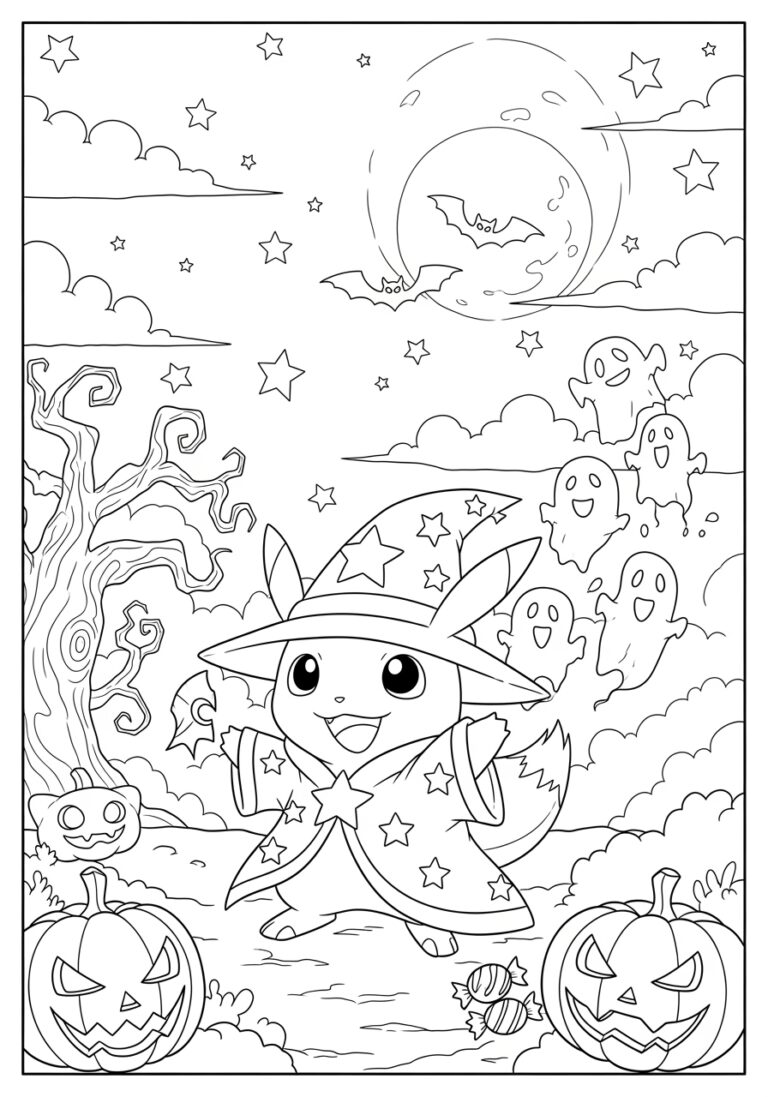 Pokémon Halloween Coloring Page Pokémon Halloween Coloring Page