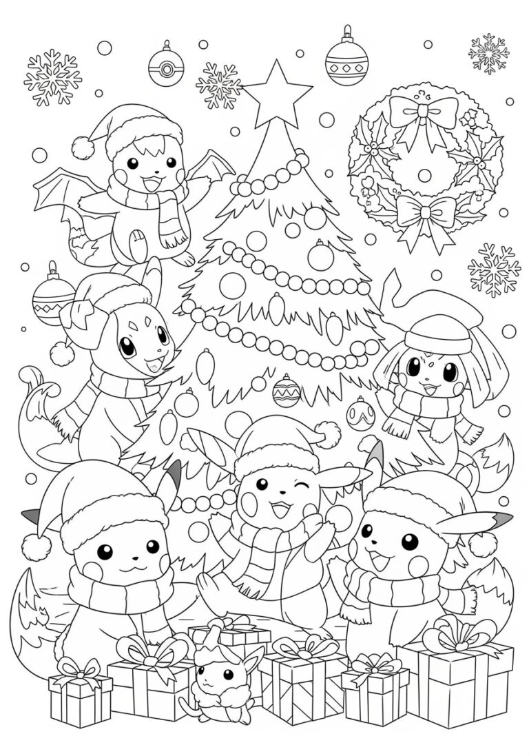 Pokémon Holiday Coloring Page Pokémon Holiday Coloring Page
