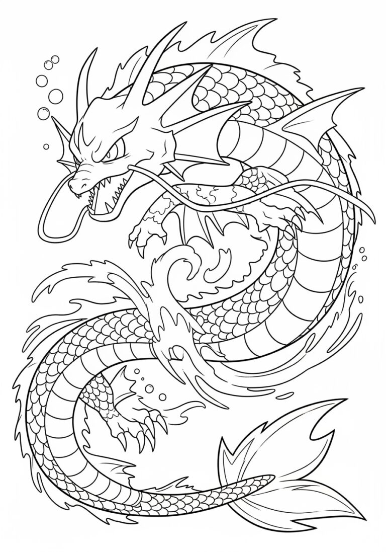 Pokemon Mega Gyarados Coloring Page Pokemon Mega Gyarados Coloring Page