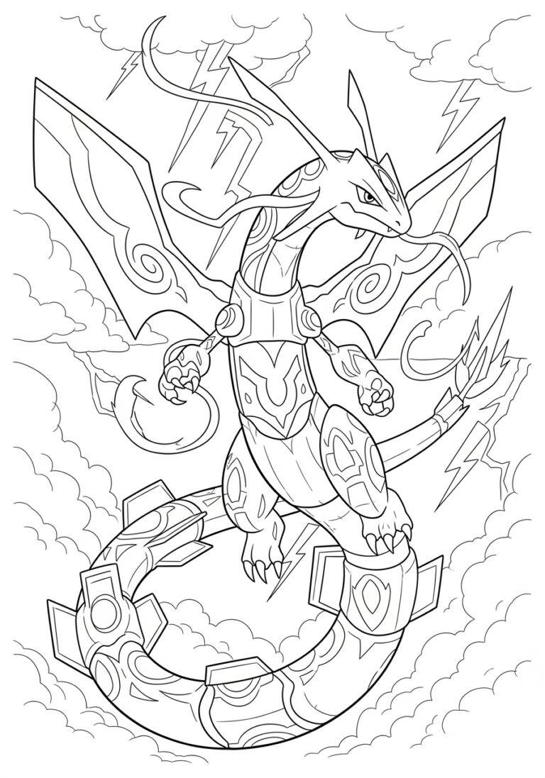 Pokemon Mega Rayquaza Coloring Page Pokemon Mega Rayquaza Coloring Page
