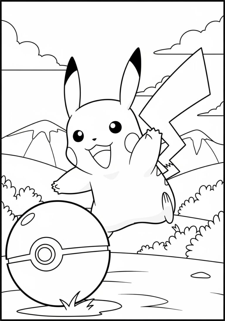 Pokemon Pikachu Coloring Page to Print and Color Pokemon Pikachu Coloring Page to Print and Color