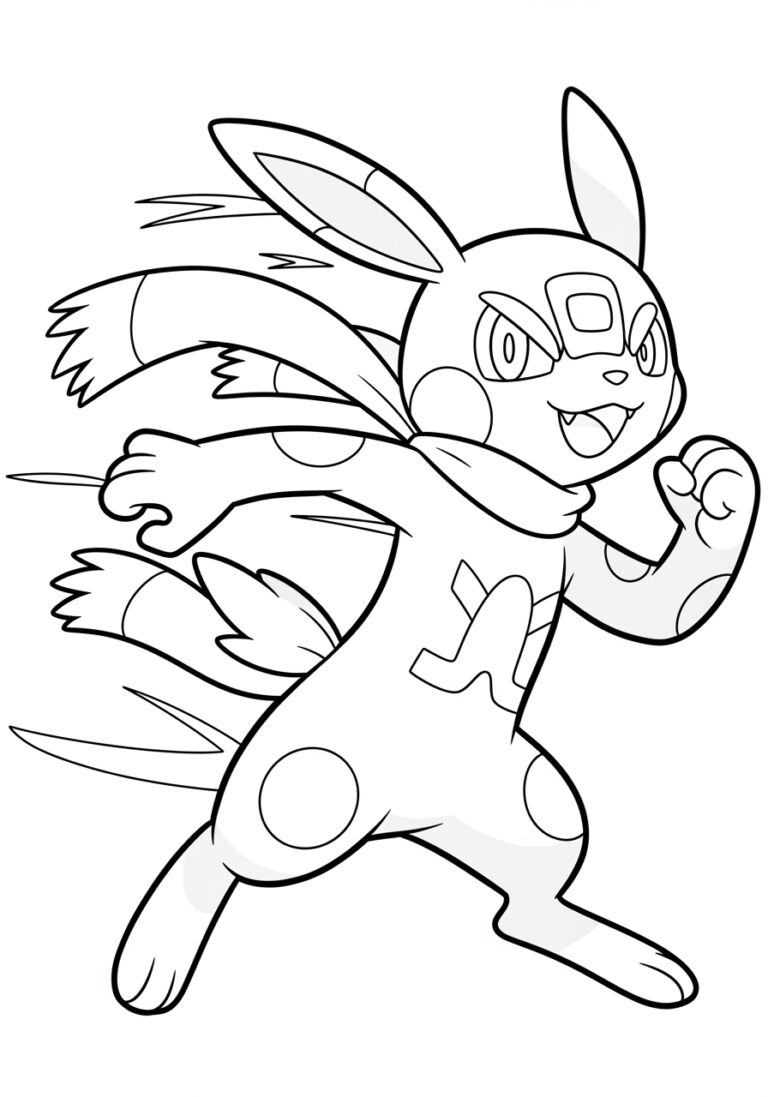 Pokemon Raboot Coloring Page to Print Out and Color Pokemon Raboot Coloring Page to Print Out and Color