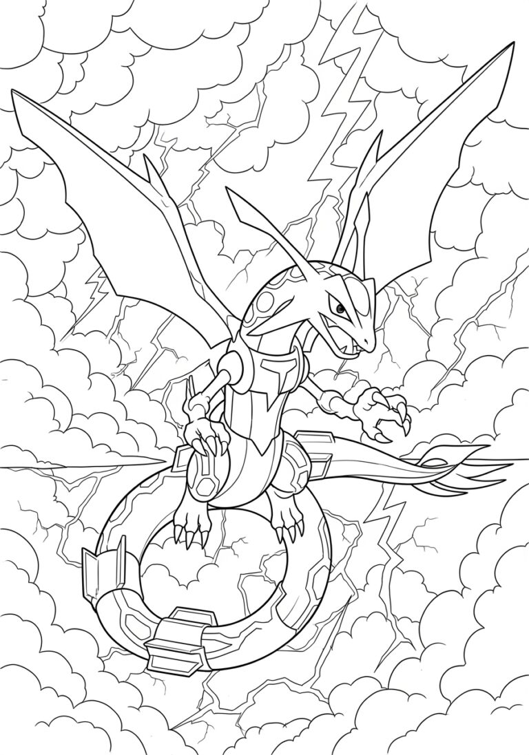 Pokémon Rayquaza Coloring Page Pokémon Rayquaza Coloring Page
